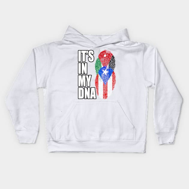 Puerto Rican And Jordanian Mix DNA Flag Heritage Kids Hoodie by Just Rep It!!